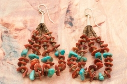 Santo Domingo Indian Spiny Oyster Shell Heishi Earrings